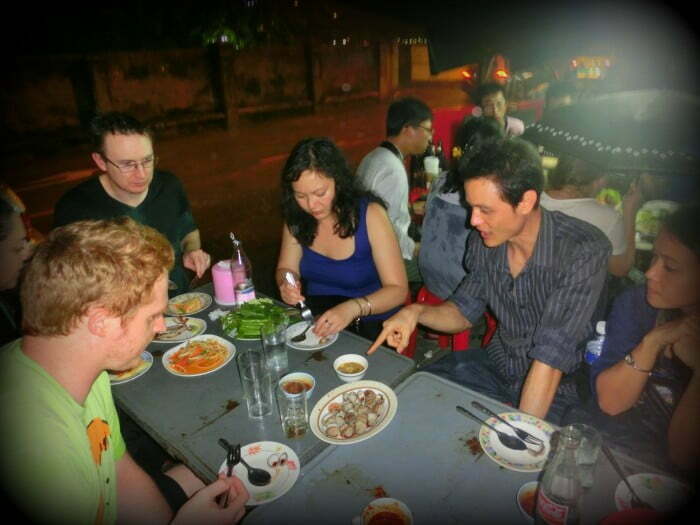 Eating delicious Street food in Bangkok, Thailand with travel bloggers.