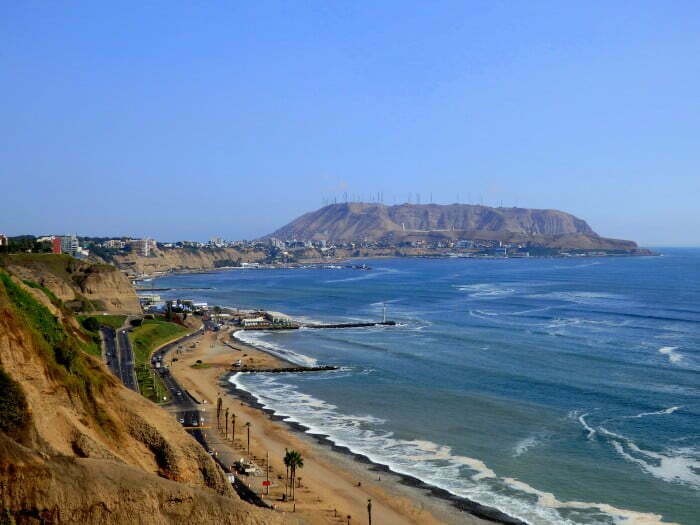 Miraflores, Lima coastal views from a high vantage point in Peru