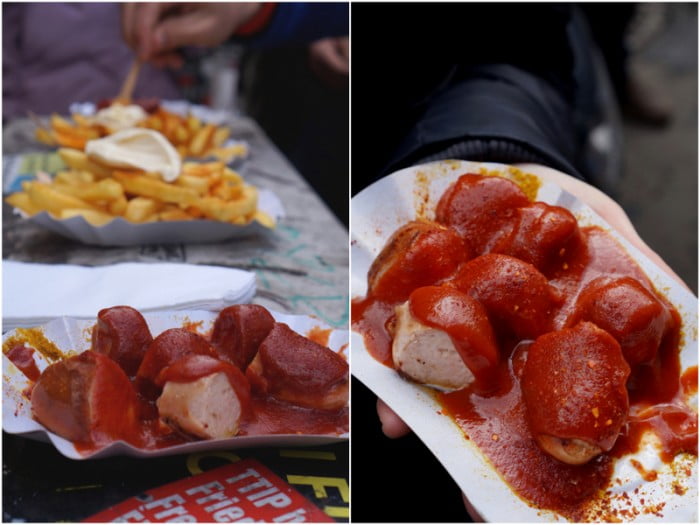 Bite Berlin: A Food Tour of Mitte and Prenzlauer Berg: Tour eating delicious Currywurst