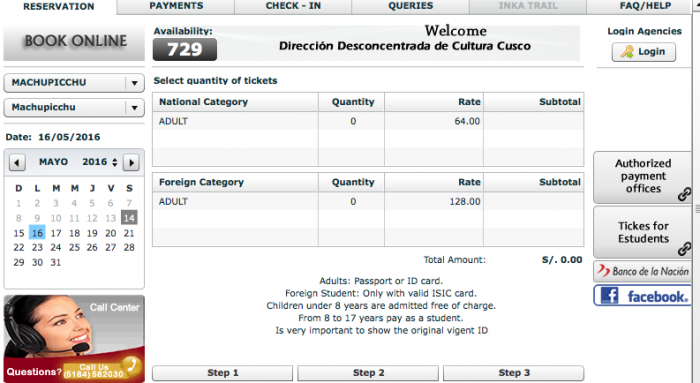 How to check availability for visiting Machu Picchu 