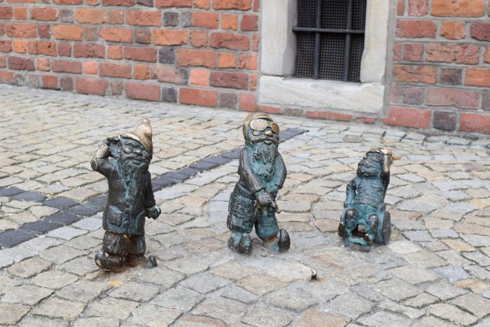 Wroclaw Gnomes on the street in Poland 