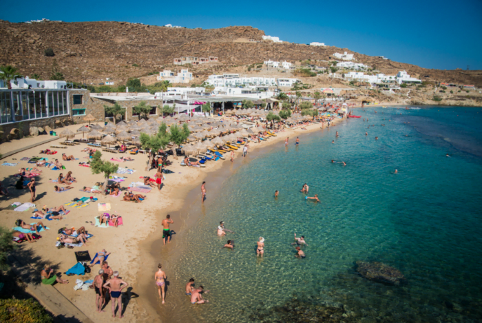 The party island of Mykonos, Greece. 