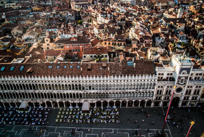 The views from Climb St. Mark's Bell Tower in Venice, Italy