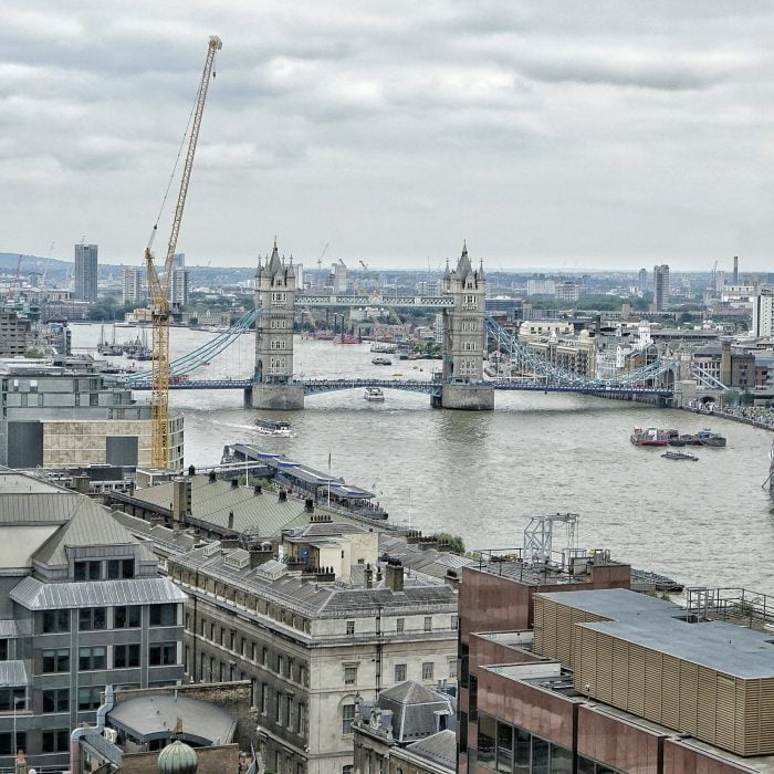 Seeing London from above. This view is from the Monument to the great fire of London.