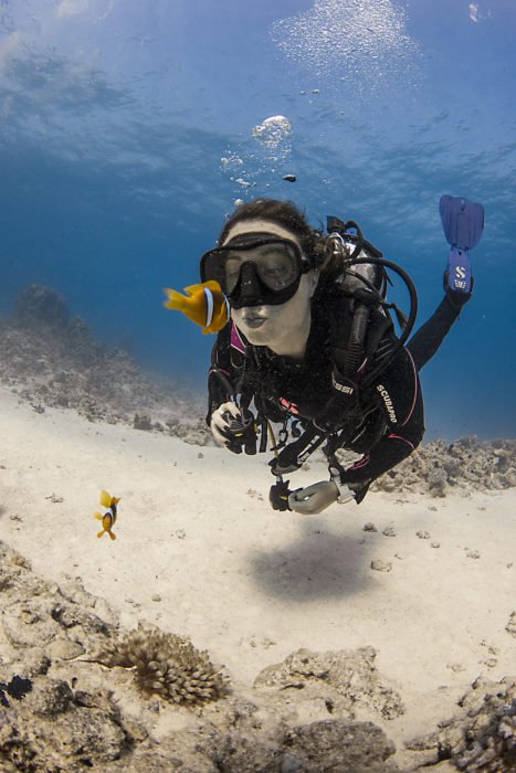 Sarah of Girls That Scuba scuba diving in Tiran Island, Egypt