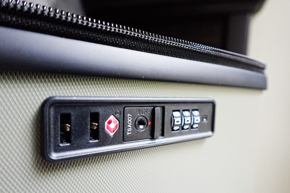 The Level8 Voyageur 28 suitcase has a built in TSA lock, which means you'll never forget to lock your luggage!