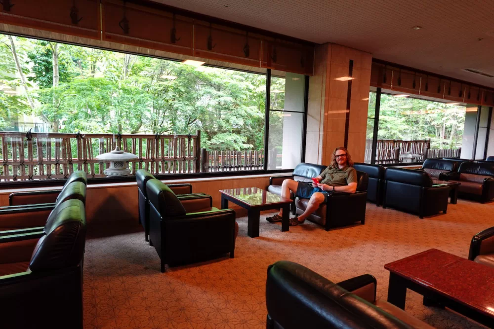 Lobby of Park Hotel Miyabitei in Noboribetsu Onsen