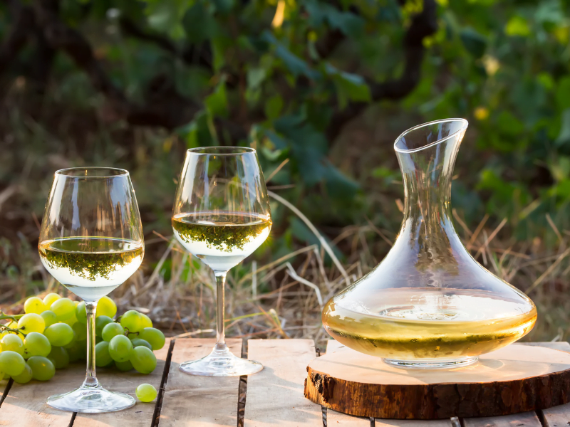 Wine tours in Vienna Austria feature lots of white wine 