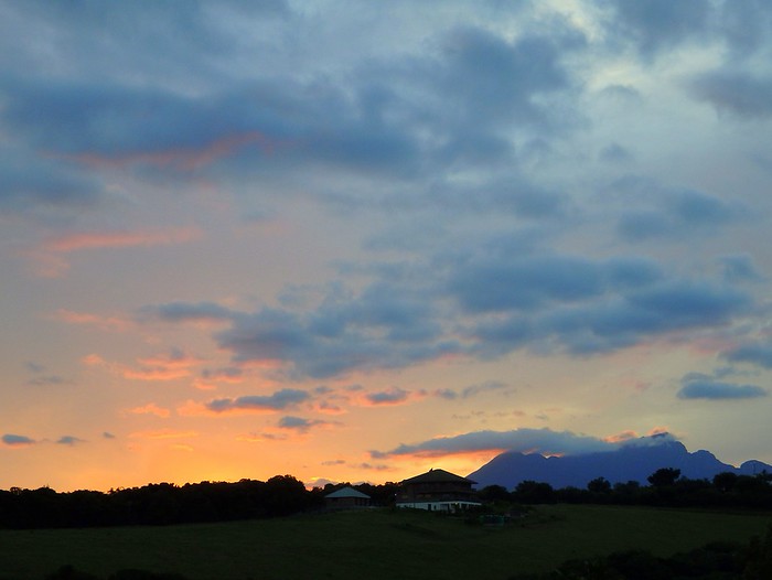 A beautiful sunset on the Wild Farm in Wilderness in South Africa 