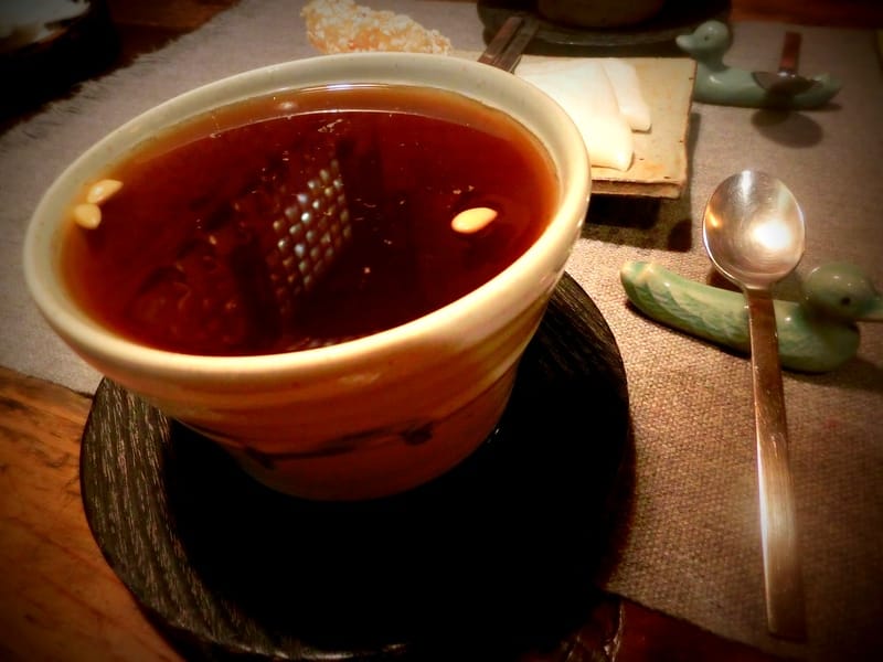 A giant cup of tea in Seoul, South Korea  macro details at a cozy teahouse in Insadong