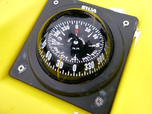 A kayak compass to point the way in Finland whilst kayaking