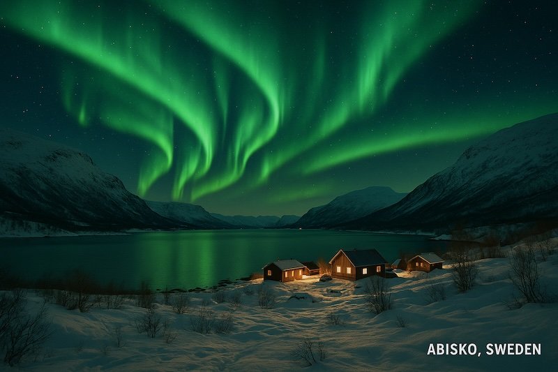 Abisko Sweden northern lights a great place to see them in Europe 