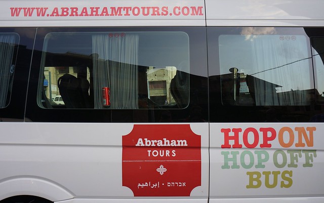 Abraham Tours, Israel offering hop on and hop off stops at various destinations taking you places and destinations in a comfortable van 