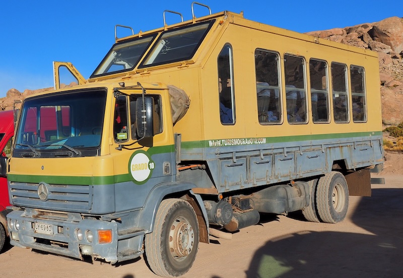 Adventure travel vehicle in San Pedro de Atacama, Chile 