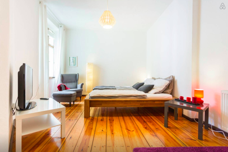 AirBNB bedroom views with a spacious environment for sleep and leisure in Berlin, Germany which allowed us to feel right at home 