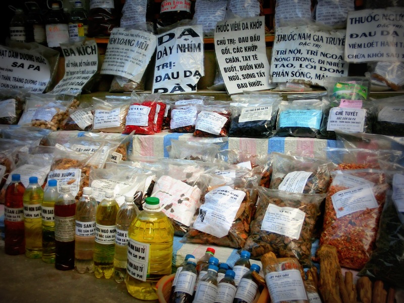 An assortment of things for sale at a Vietnamese market in Sapa, Vietnam An assortment of things for sale at a Vietnamese market in Sapa, Vietnam