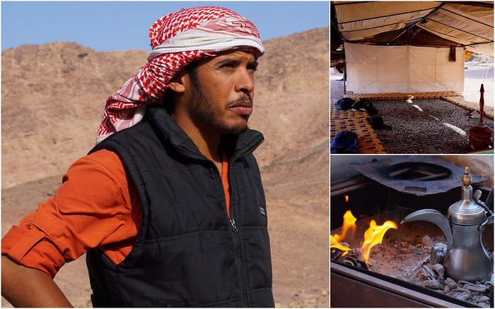An introduction to the Bedouin way of life in Jordan including nomadic tents and tea culture being prepared with an open fire in the desert 
