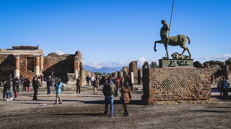 Another reason to stay in Pompei - it gets many day-trippers but few overnighters with views from the ruins from a wide angle Another reason to stay in Pompei - it gets many day-trippers but few overnighters with views from the ruins from a wide angle