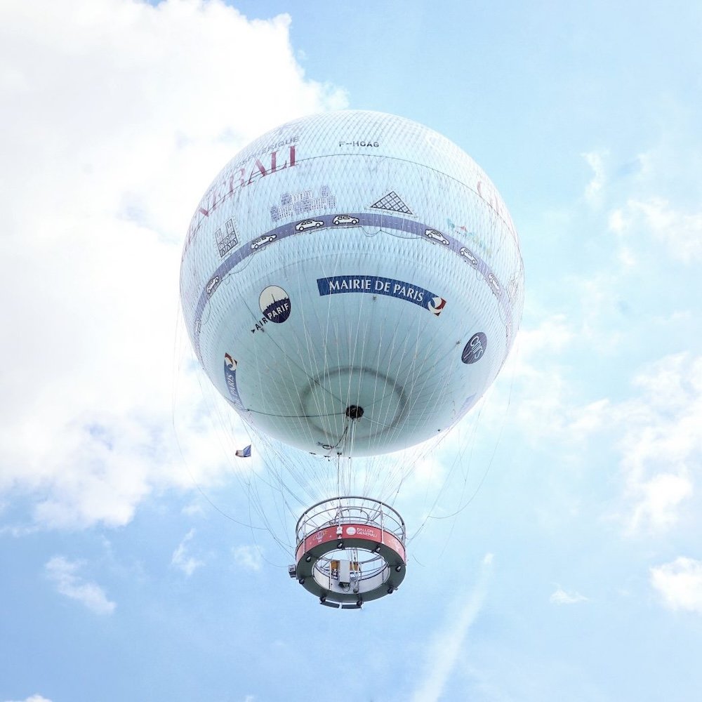 Another unusual thing to do in Paris is to ride an air balloon at Parc André-Citroen for unique views of the city