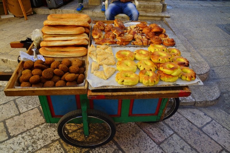 Assortment of tasty street food on offer in Jerusalem, Israel Assortment of tasty street food on offer in Jerusalem, Israel