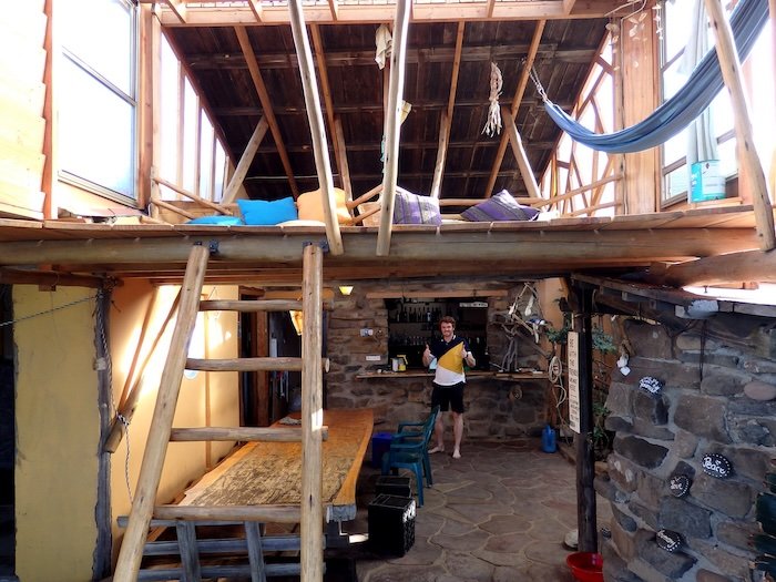 Backpacker style accommodations as enjoyed by Nomadic Samuel in South Africa on a backpacking trip 