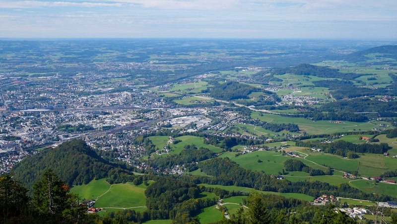 Beautiful rural views from Gaisberg, Austria 