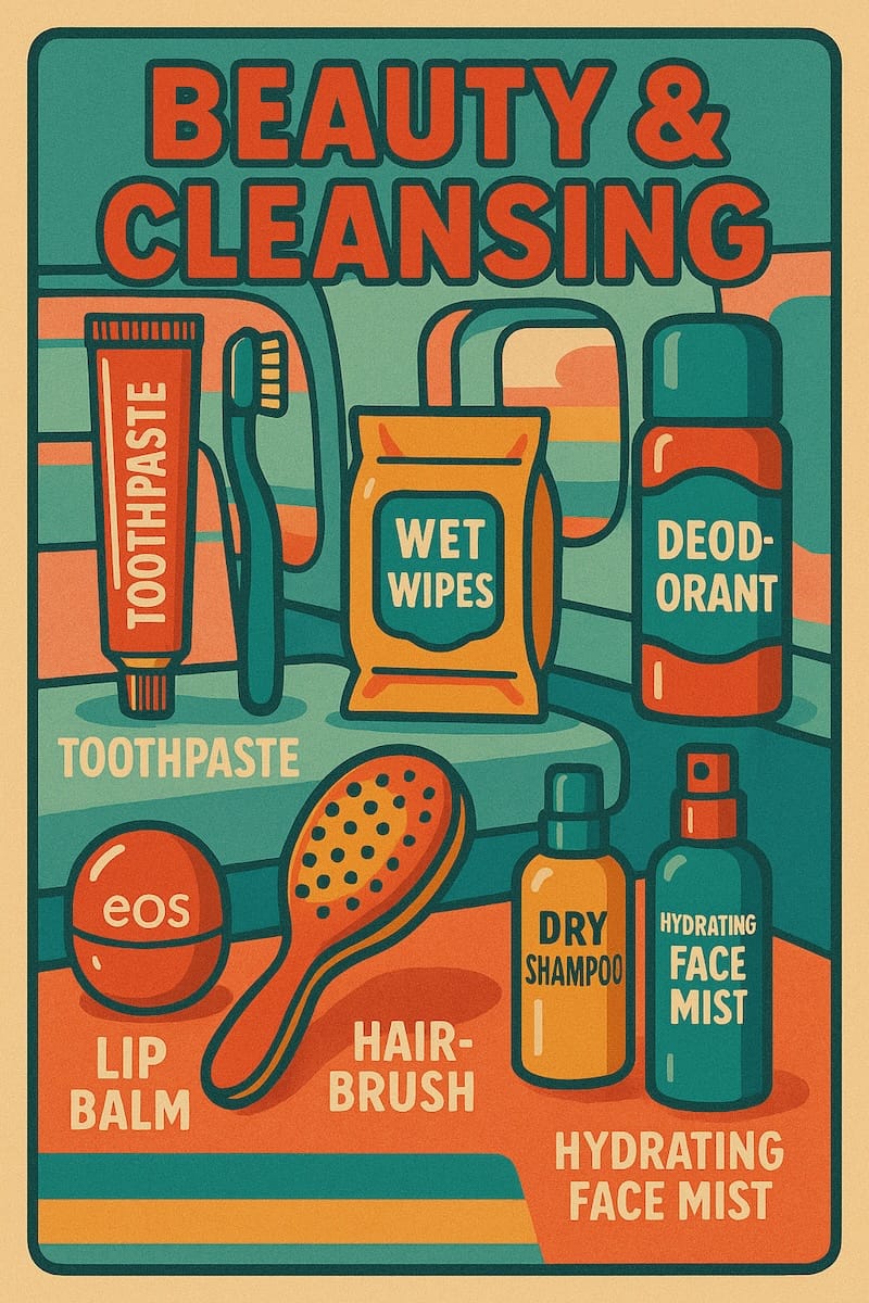 Beauty and cleansing essential items to take on your next flight with you for maximum comfort and relaxation

