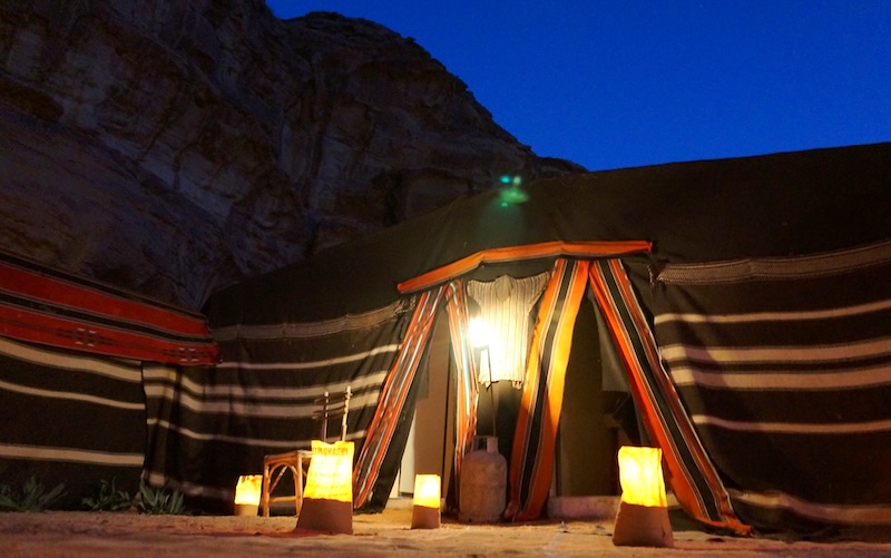 Bedouin tent entrance to our camp in Wadi Rum, Jordan 
