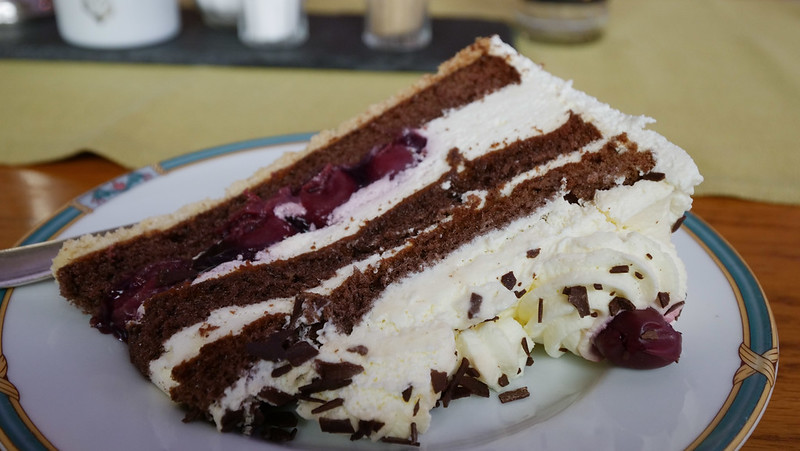 Black Forest cake or Schwarzwälder Kirschtorte is the must try German dessert you must try on a Black Forest Road Trip in Germany 