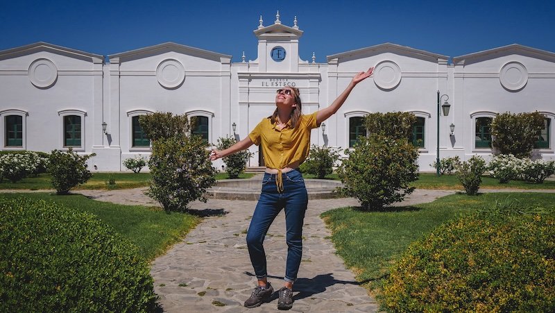 Bodega El Esteco in Cafayate is a great day trip from Salta as enjoyed by a very happy That Backpacker Audrey Bergner 