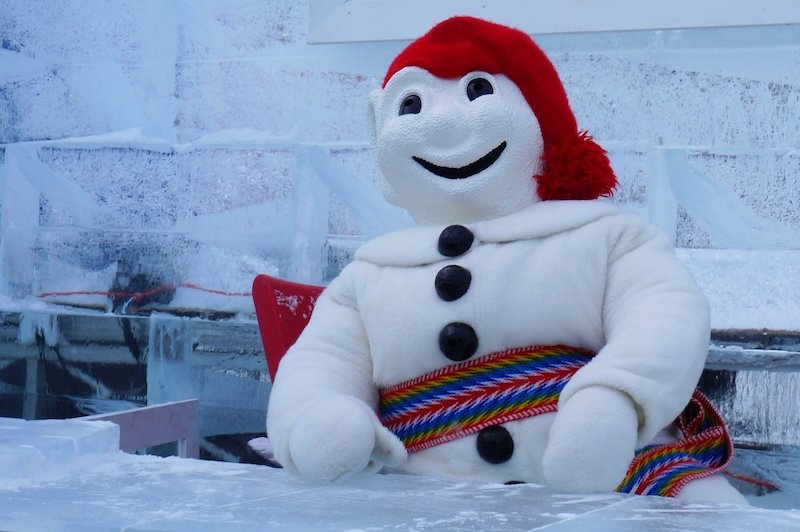 Bonhomme the holy winter carnval mascot in Quebec City Bonhomme the holy winter carnval mascot in Quebec City