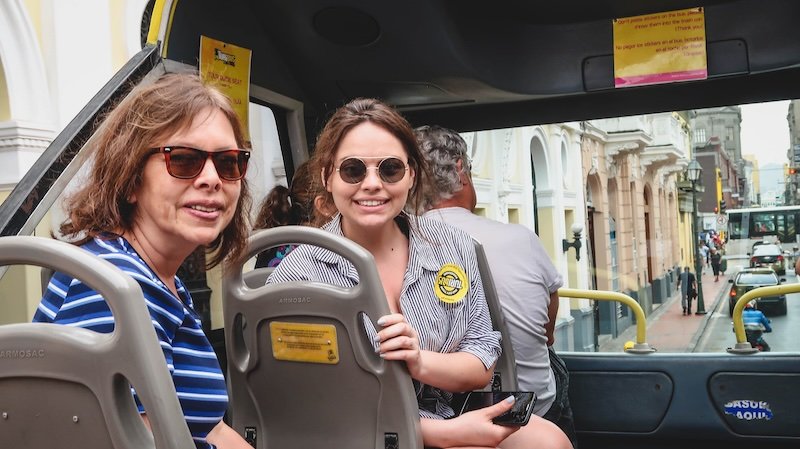Bus tour of Lima, Peru with Audrey Bergner That Backpacker's sister and Mom 