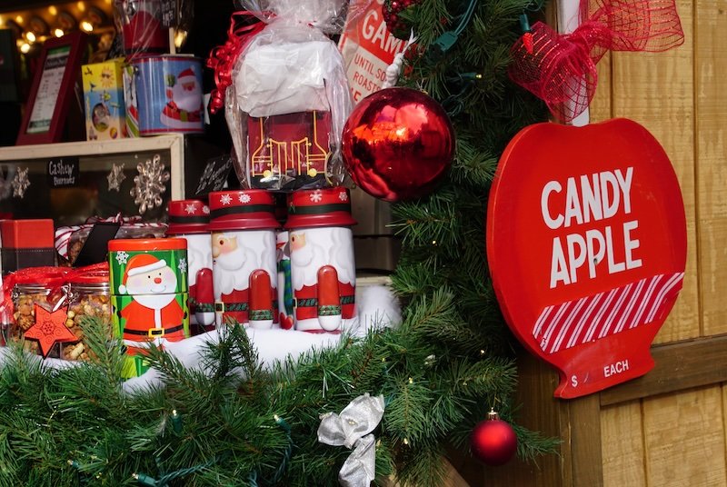 Candy Apple and souvenirs at the Toronto Christmas Market 