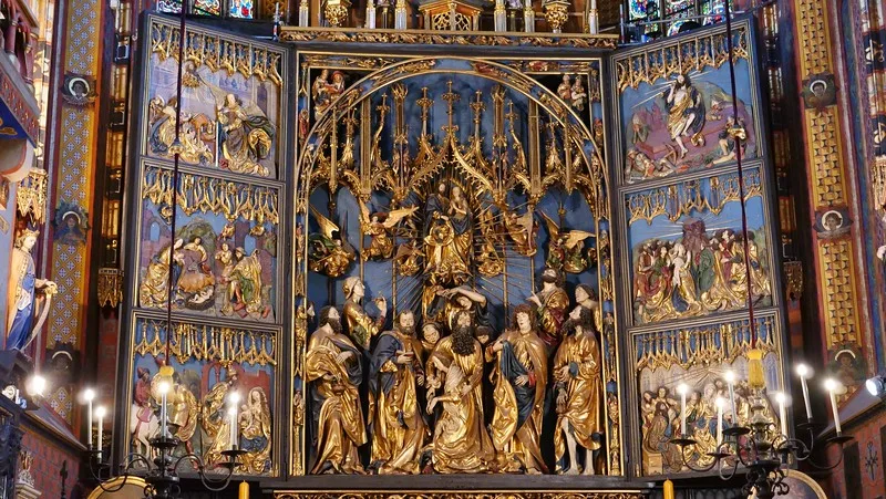 Cathedral interior views capturing distinct details in Krakow, Poland Cathedral interior views capturing distinct details in Krakow, Poland