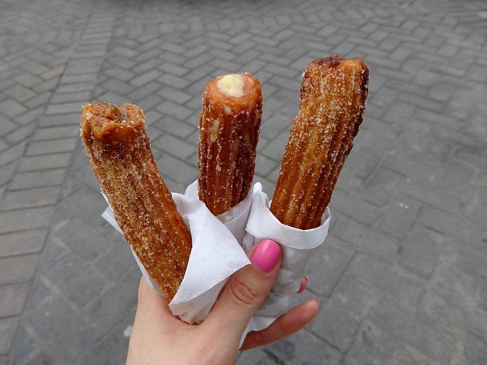 Churros from Manolo in Lima, Peru are the ultimate comfort snack if you have a sweet tooth and be sure to try all three flavours chocolate, vanilla and dulce de leche aka manjar blanco