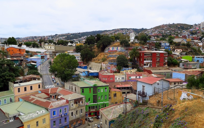Colorful city of Valparaiso, Chile from a high vantage point makes a great day trip from Santiago Colorful city of Valparaiso, Chile from a high vantage point makes a great day trip from Santiago