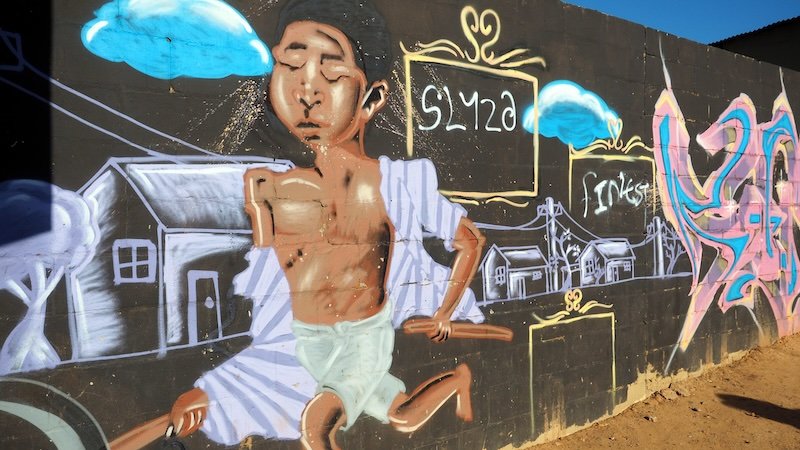 Colorful mural in Stellenbosch, South Africa 
