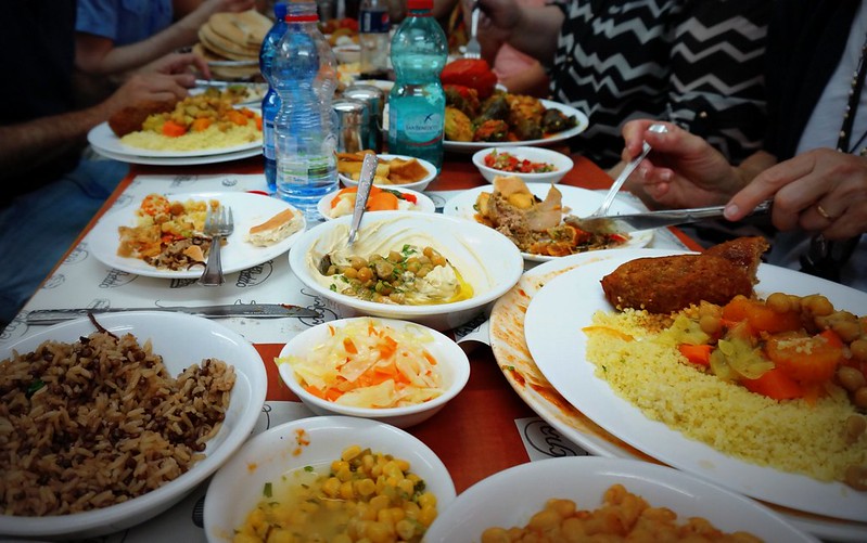 Communal meal whilst staying in Jerusalem, Israel 