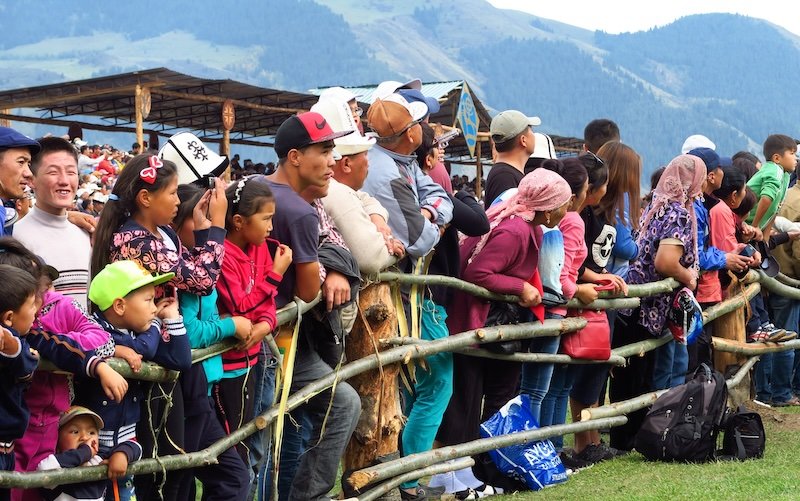 Crowd eagerly watching the World Nomad Games in Kyrgyzstan 