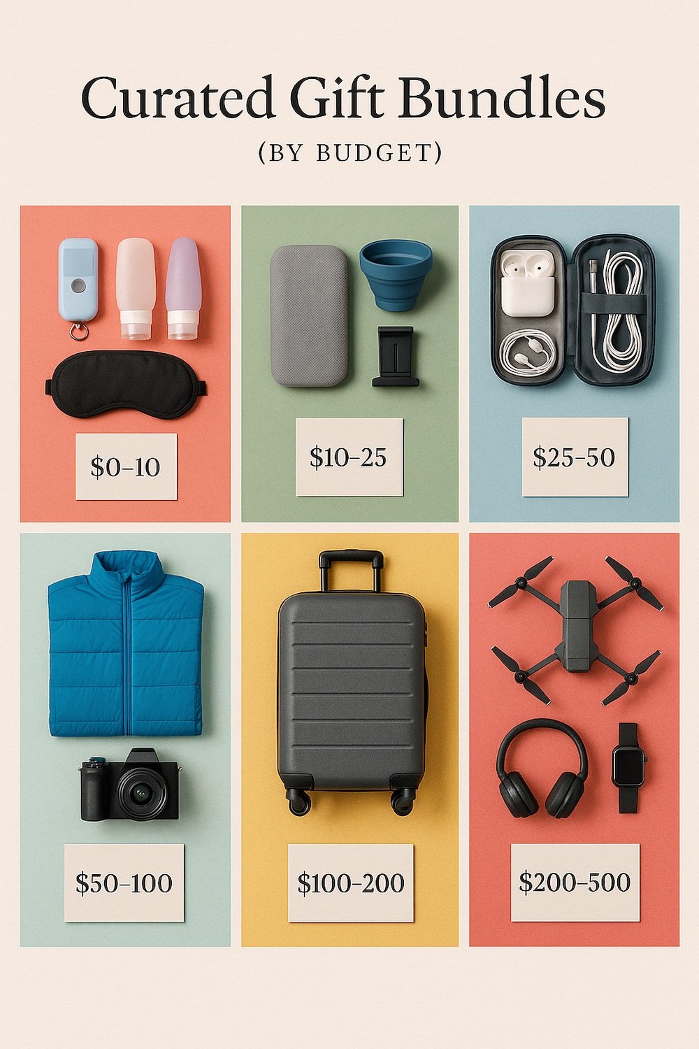Curated gift bundles by budget for the traveller Curated gift bundles by budget for the traveller