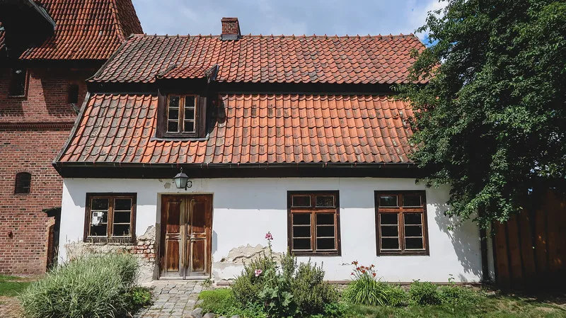 Cute cottage within the Malbork castle walls in Poland