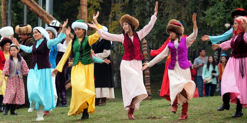 Dance and cultural performance at the World Nomad Games in Kyrgyzstan 