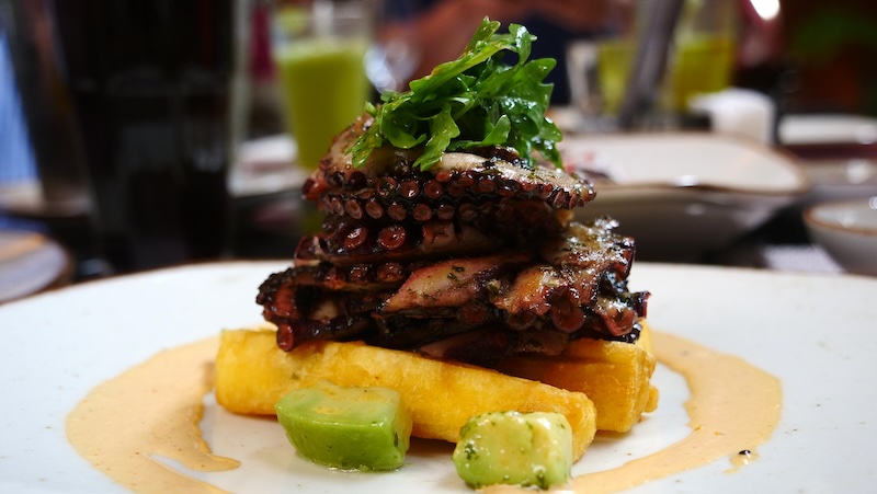 Decadent seafood with yucca frita fries on offer in Miraflores, Lima, Peru 
