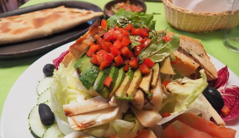 Delicious Chilean cuisine with fresh ingredients including avocado 
