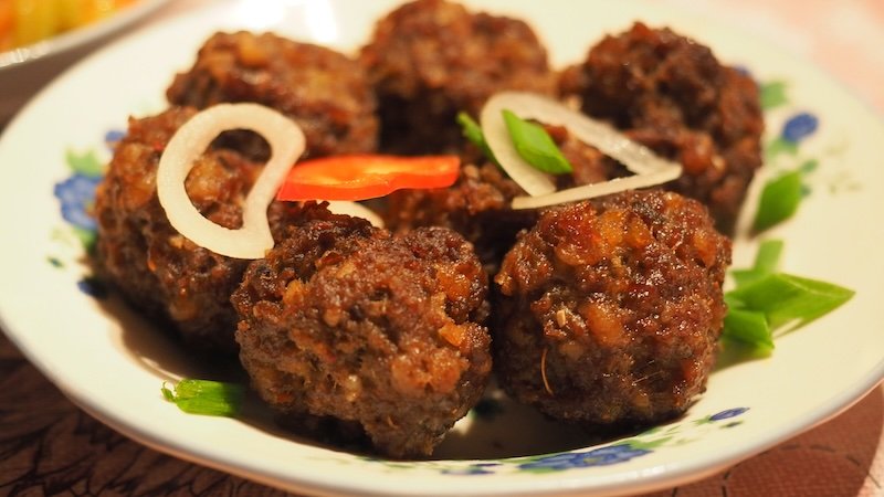 Delicious meatballs we ate in Karakol, Kyrgyzstan 