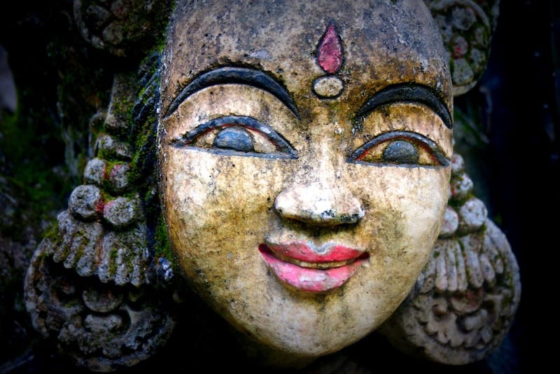 Distinct Balinese sculpture found at a local market in Bali, Indonesia 
