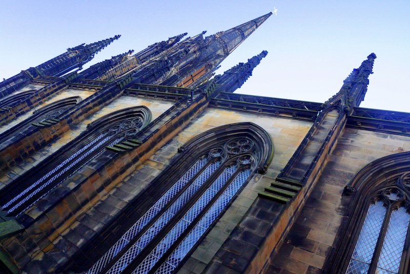 Distinct pointy architecture in Edinburgh, Scotland 