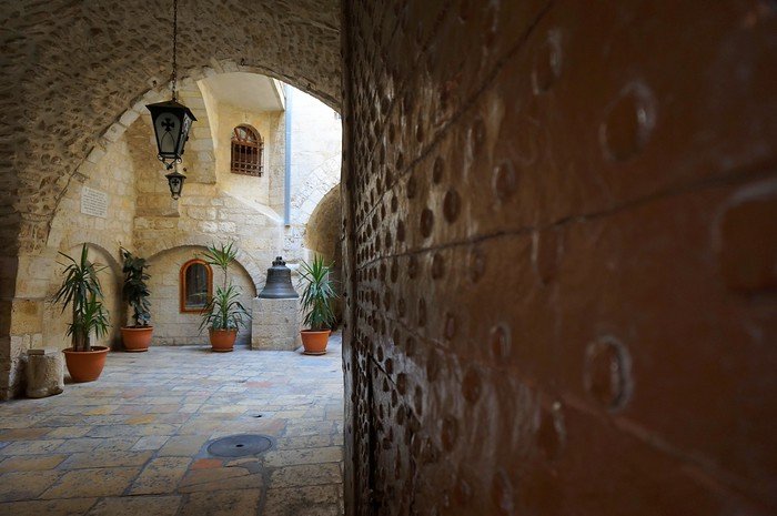 Distinct views of an archway whilst traveling in Israel 