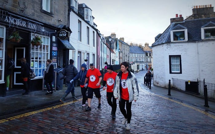 Dr. Seuss inspired costumes at the Loony Dook with a twist on Thing 1 and Thing 2 in Scotland