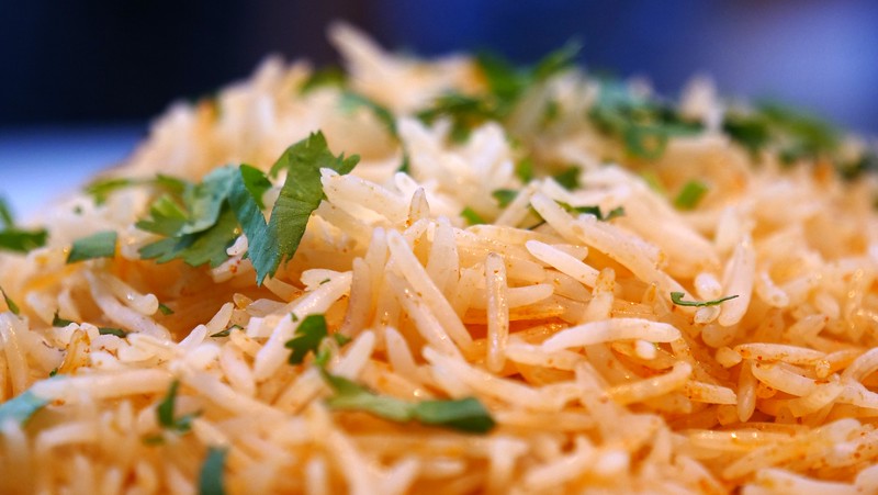 Düsseldorf also has an international food scene where you can try Indian food such as this delicious rice in Germany